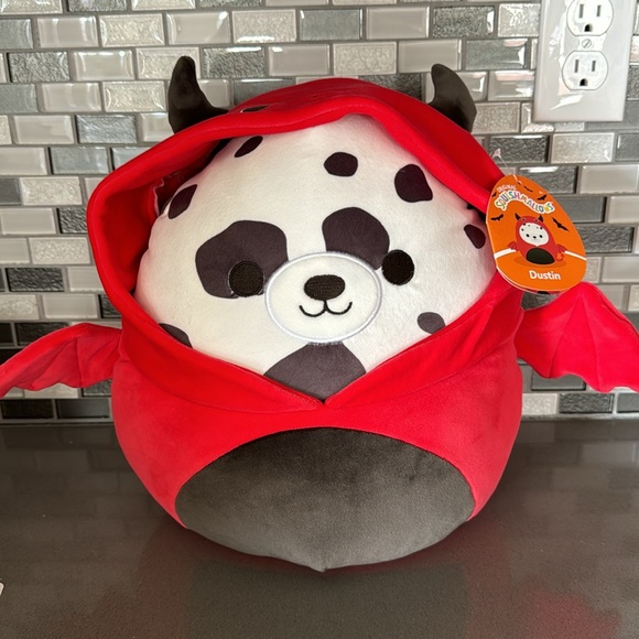 Squishmallow DUSTIN THE DALMATIAN Dante The Demon Costume 12” Halloween 2023 NEW - Picture 2 of 16